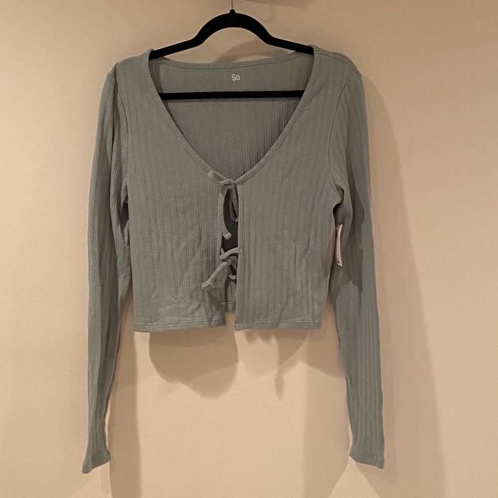 Tie front cropped shirt